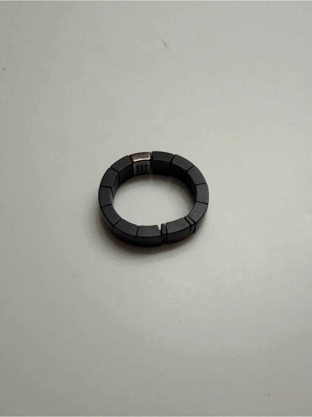 Roberto Demeglio Ceramic Stretch Ring with 18k Black Gold and Black Diamonds